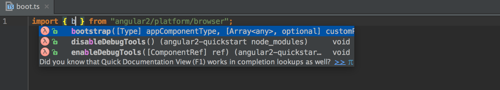 Webstorm import autocompletion