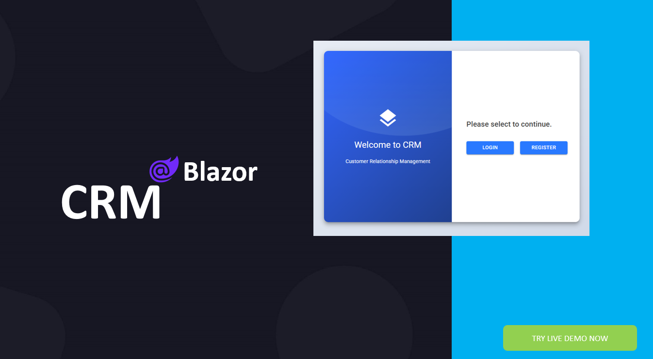 customer relationship management software Blazor