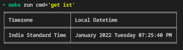 demo of timezone cli with Docker