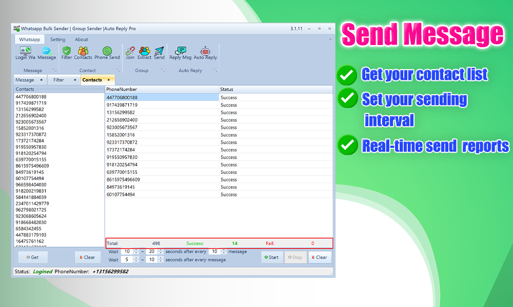 Whatsapp Bulk Sender | Group Sender |Auto Reply +License KeyGen App-Full Reseller