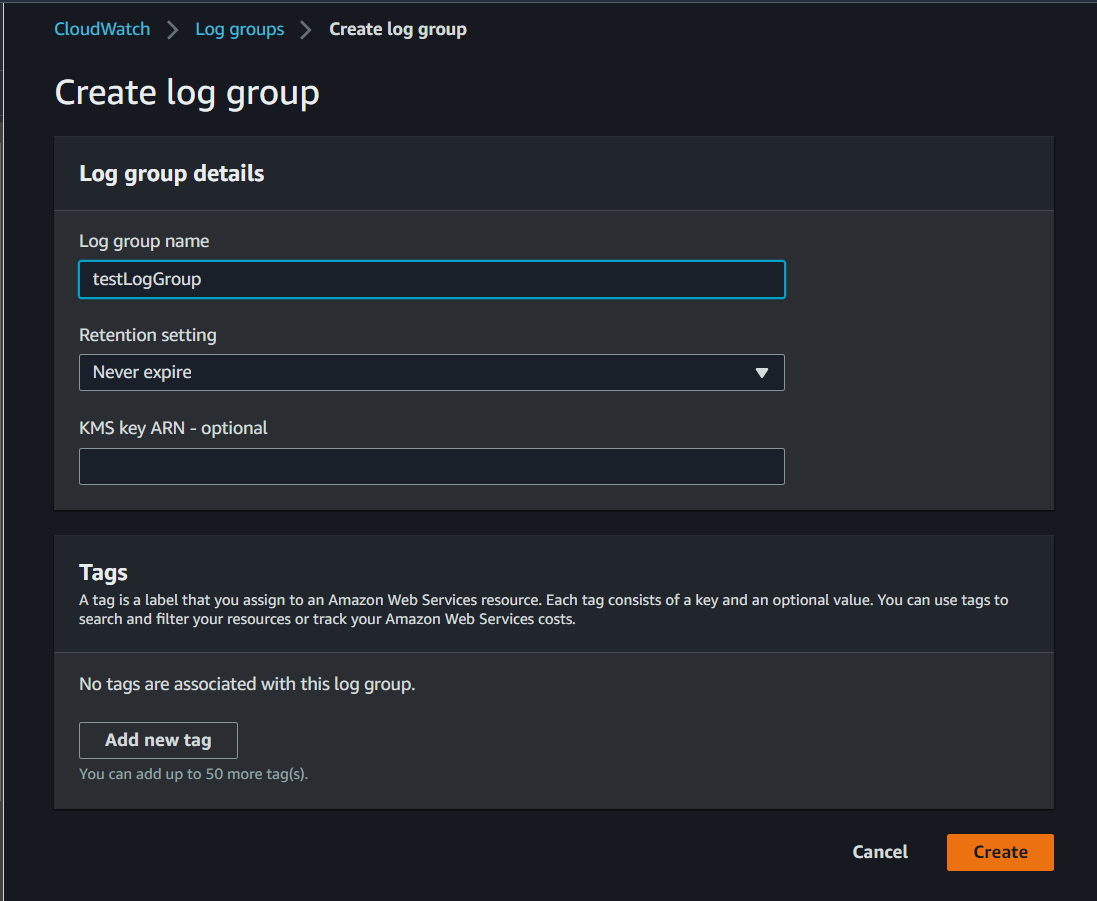 Log group Creation