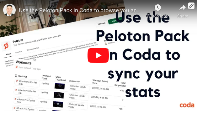 peloton pack in coda