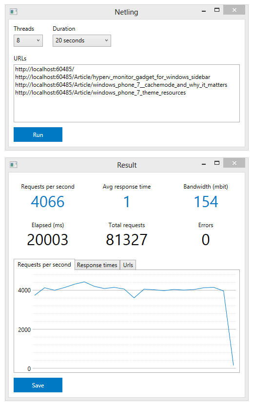 Client and result window