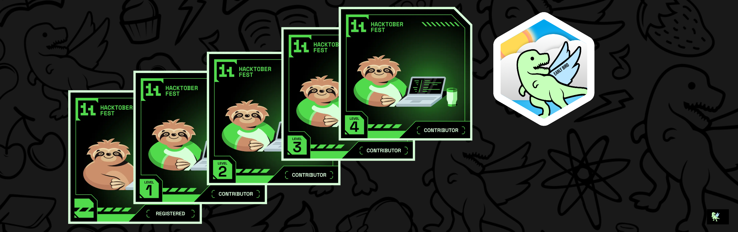 An image of @hackur45's Holopin badges, which is a link to view their full Holopin profile