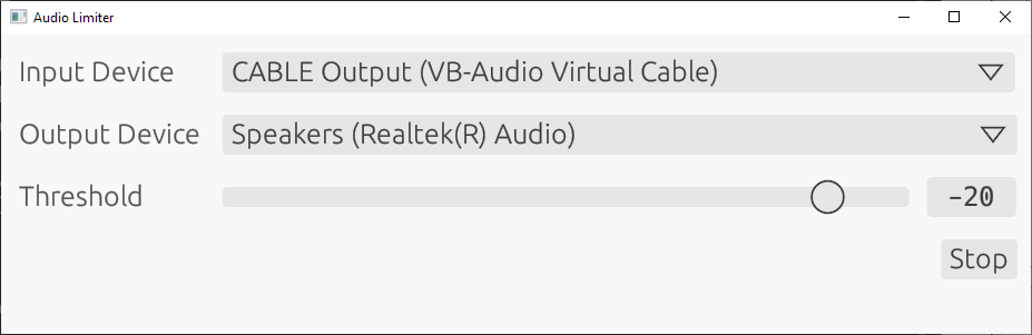 Audio Limiter Settings