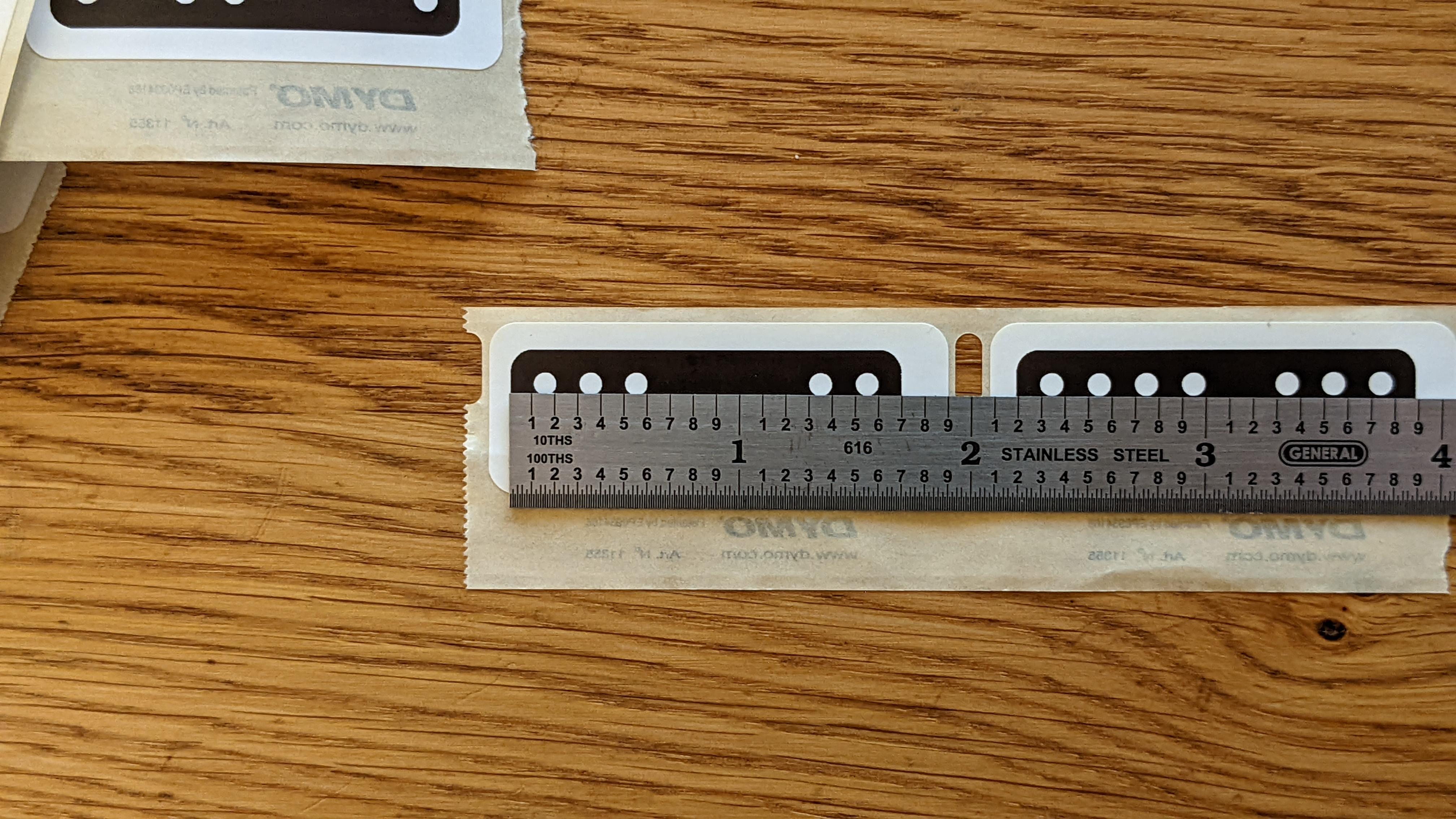 Printed label size