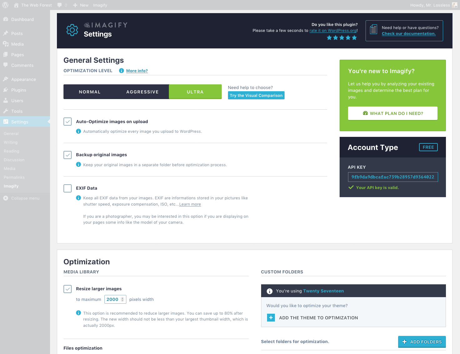 Settings Page