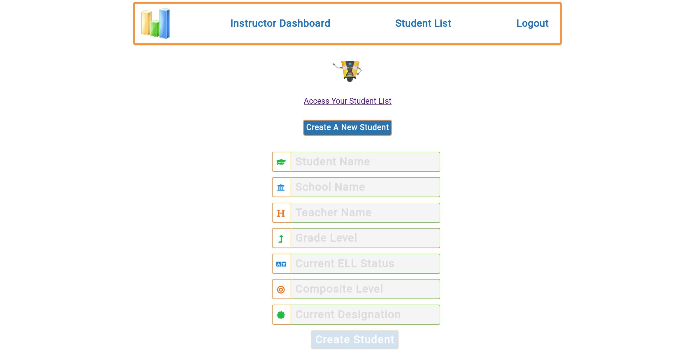 educationELLy Desktop Instructor Dashboard Page