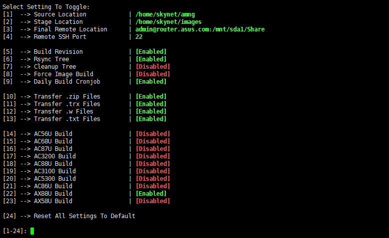 AMCFWM Settings Menu