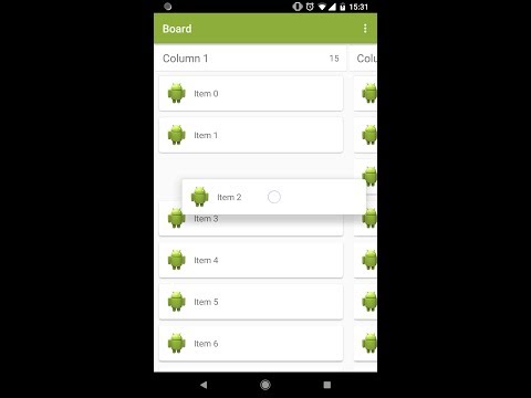 Android drag and drop list and board