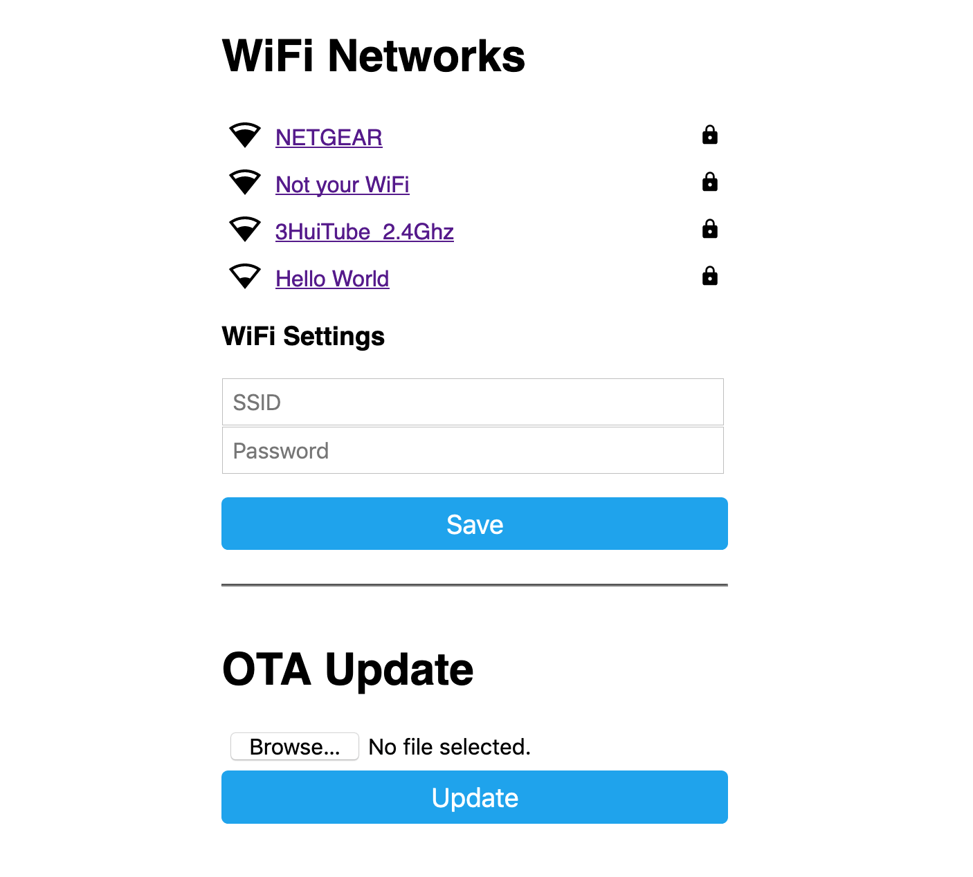 ESPHome captive portal UI