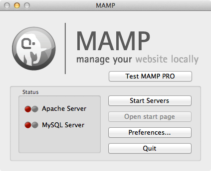 MAMP Admin Panel