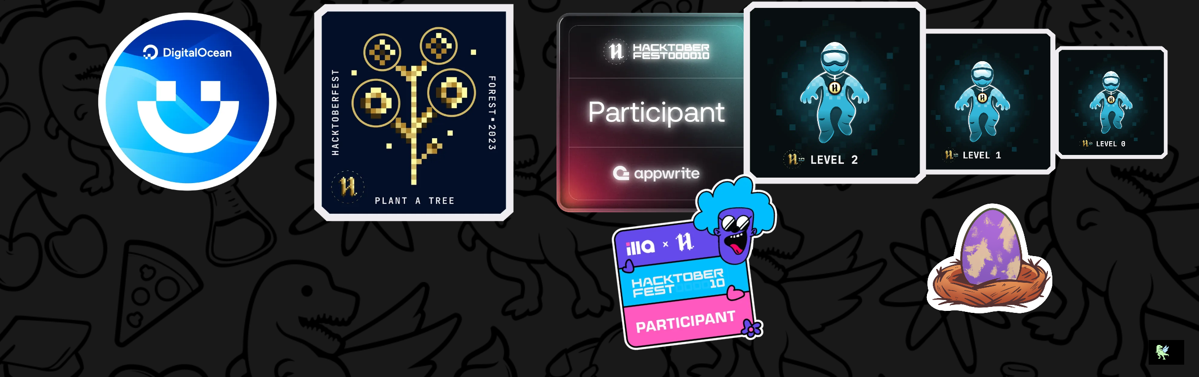 An image of @mohamedabomousallam's Holopin badges, which is a link to view their full Holopin profile