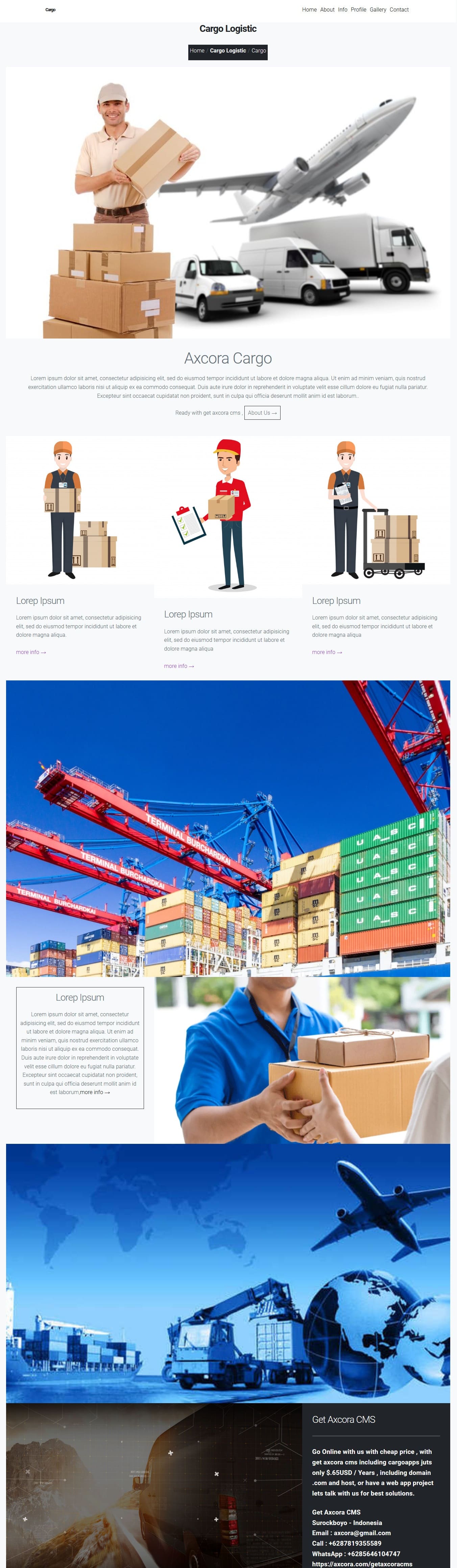 cargo logitic website application