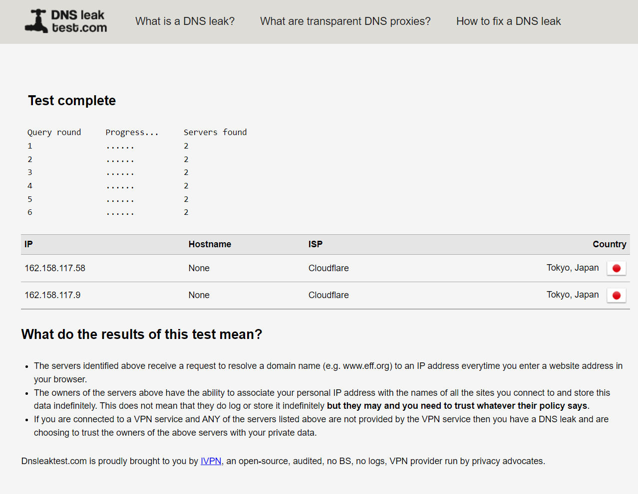 DNS leak