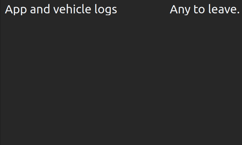 App and vehicle logs