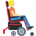 Person in motorized wheelchair facing right: medium-light skin tone