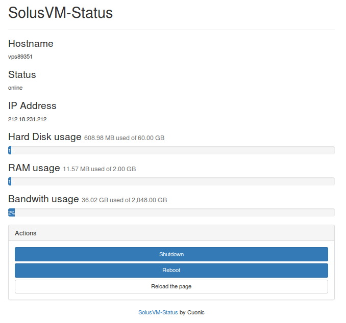 SolusVM-Status Screenshot