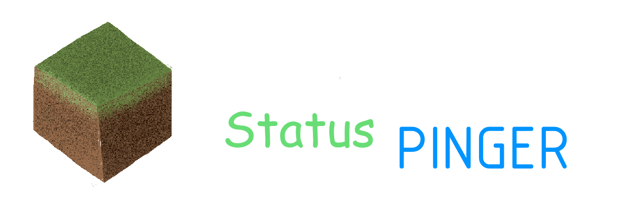 MinecraftStatusPinger logo with name and a grass block