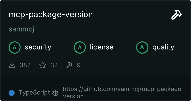 https://github.saobby.my.eu.org/sammcj/mcp-package-version MCP server