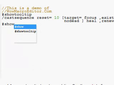 Wow Macro Editor Proof of Concept Video