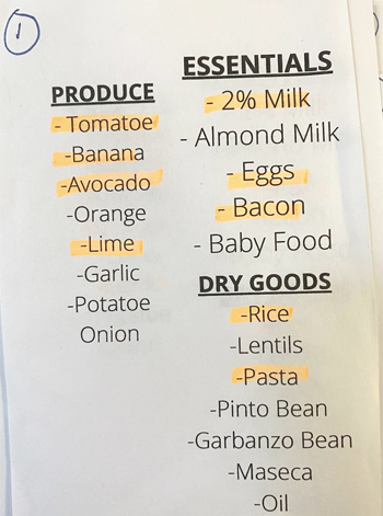 Food Bank Slip