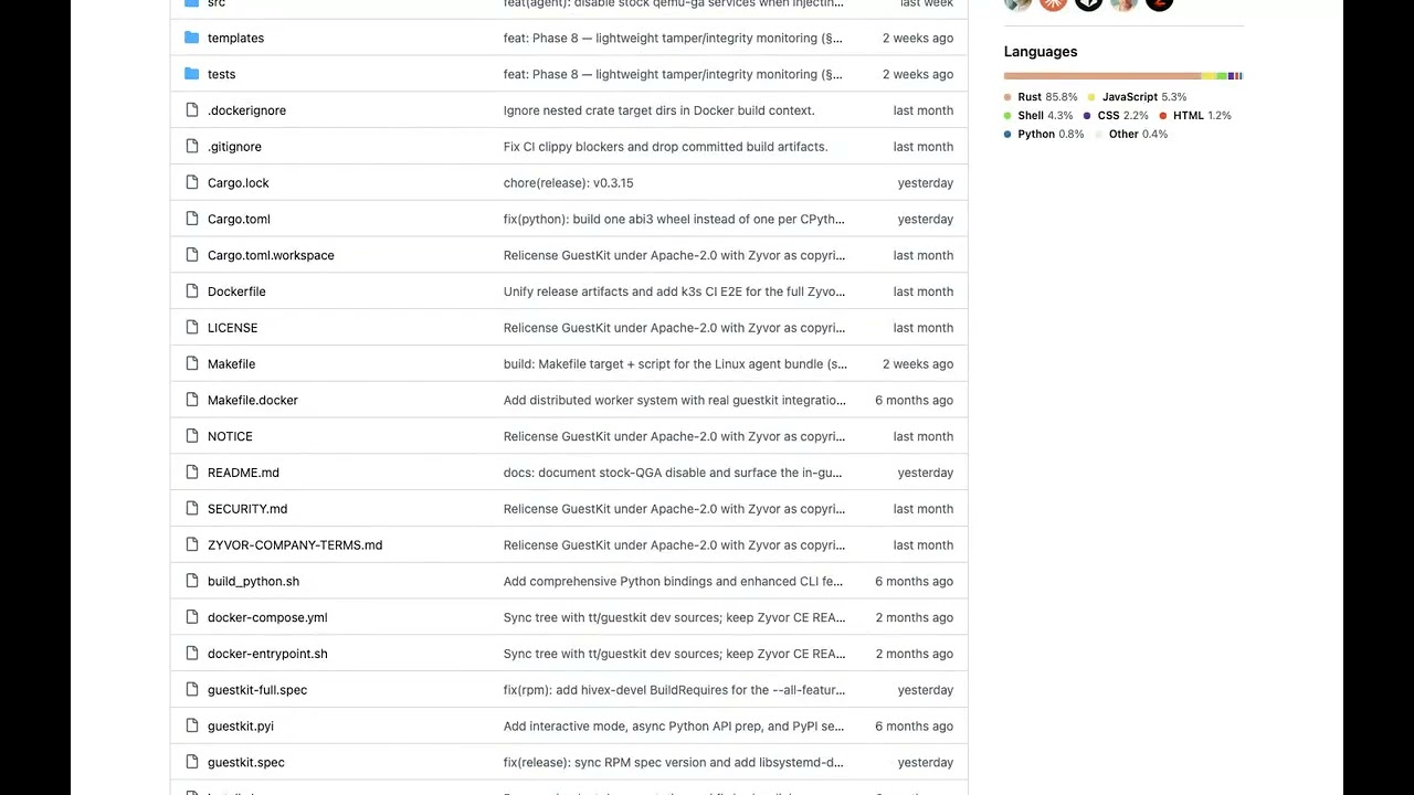 Direct browser journey of the GuestKit GitHub README