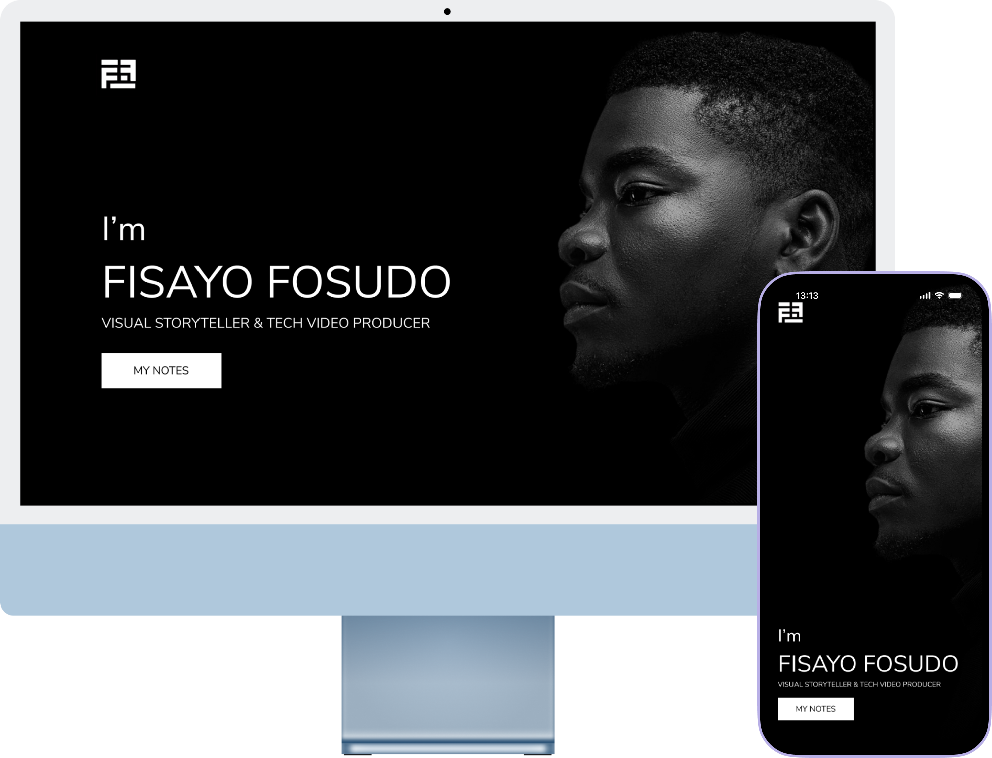 Fisayo Fosudo iPhone 14 Mockup Logo