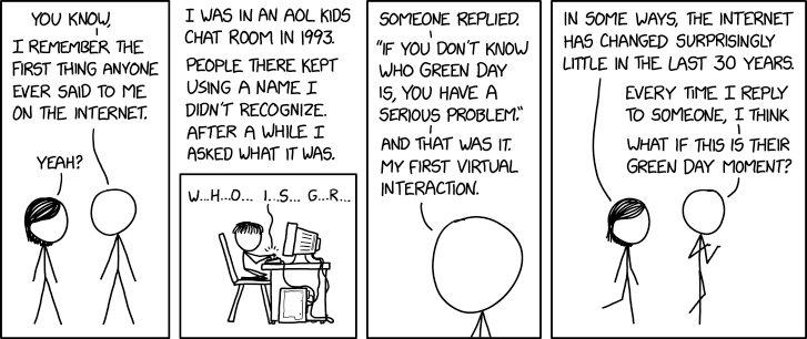 First Internet Interaction - XKCD webcomic