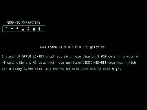 AppleII Videx Videoterm 80 Columns card Demo running at AppleIIVga by Markadev