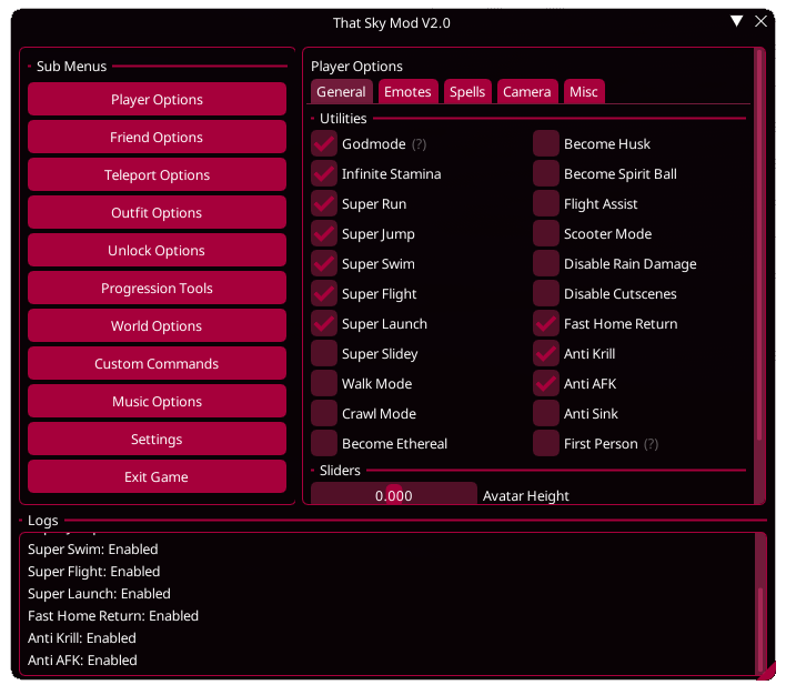 TSM Menu