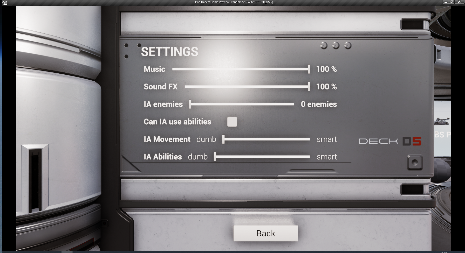 Sound and AI settings