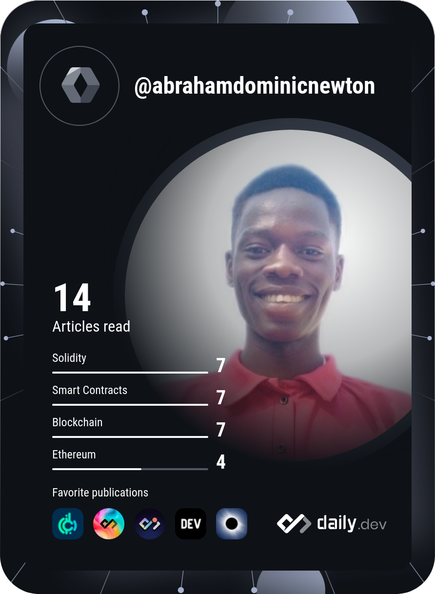 Abraham Dominic Newton's Dev Card