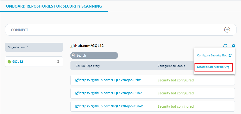 Disassociate GitHub Org