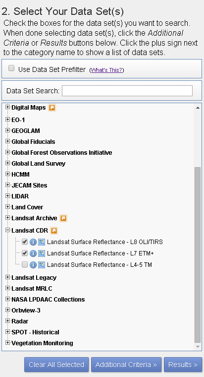 EE dataset selection