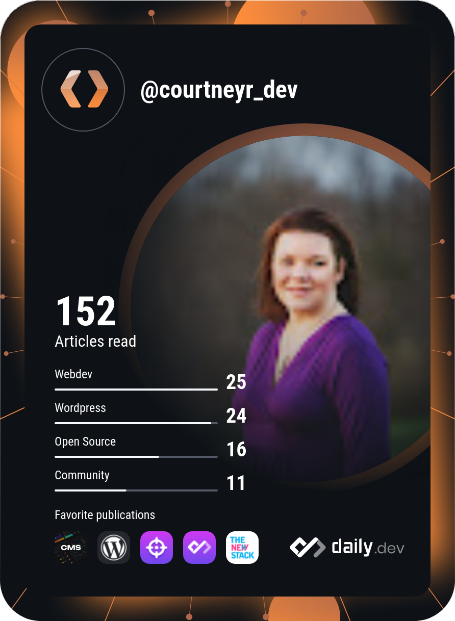 Courtney Robertson's Dev Card