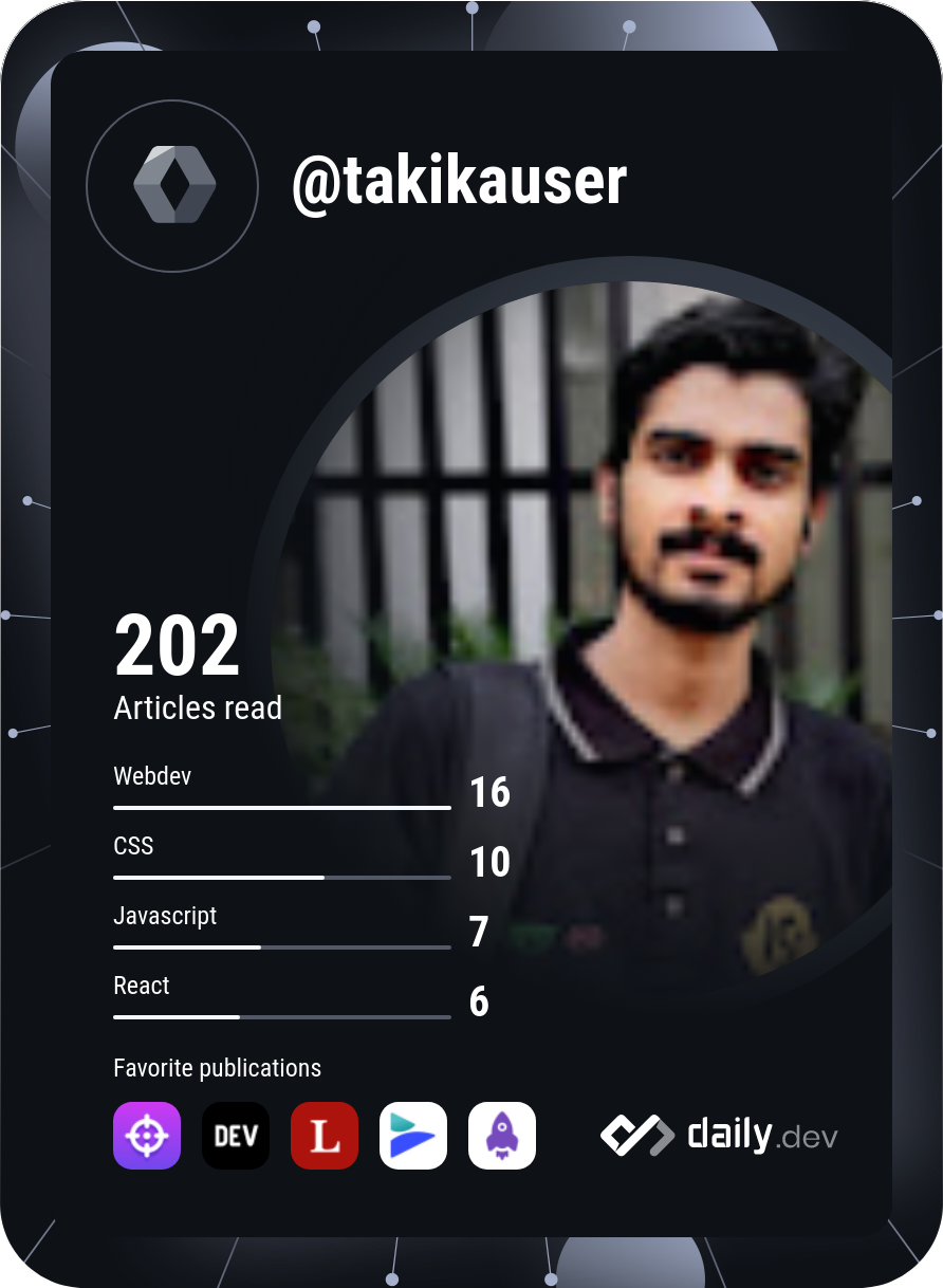 Taki Kauser's Dev Card