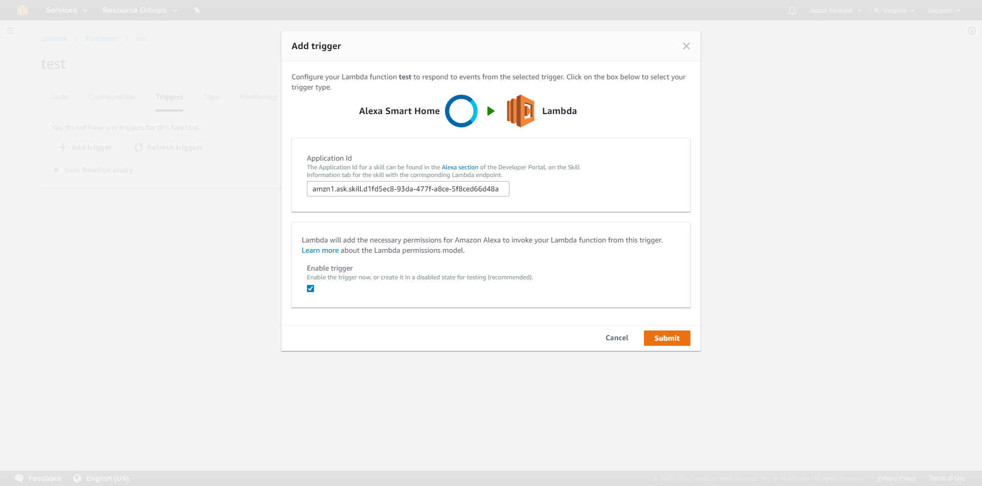 Alexa Smart Home as Lambda Trigger