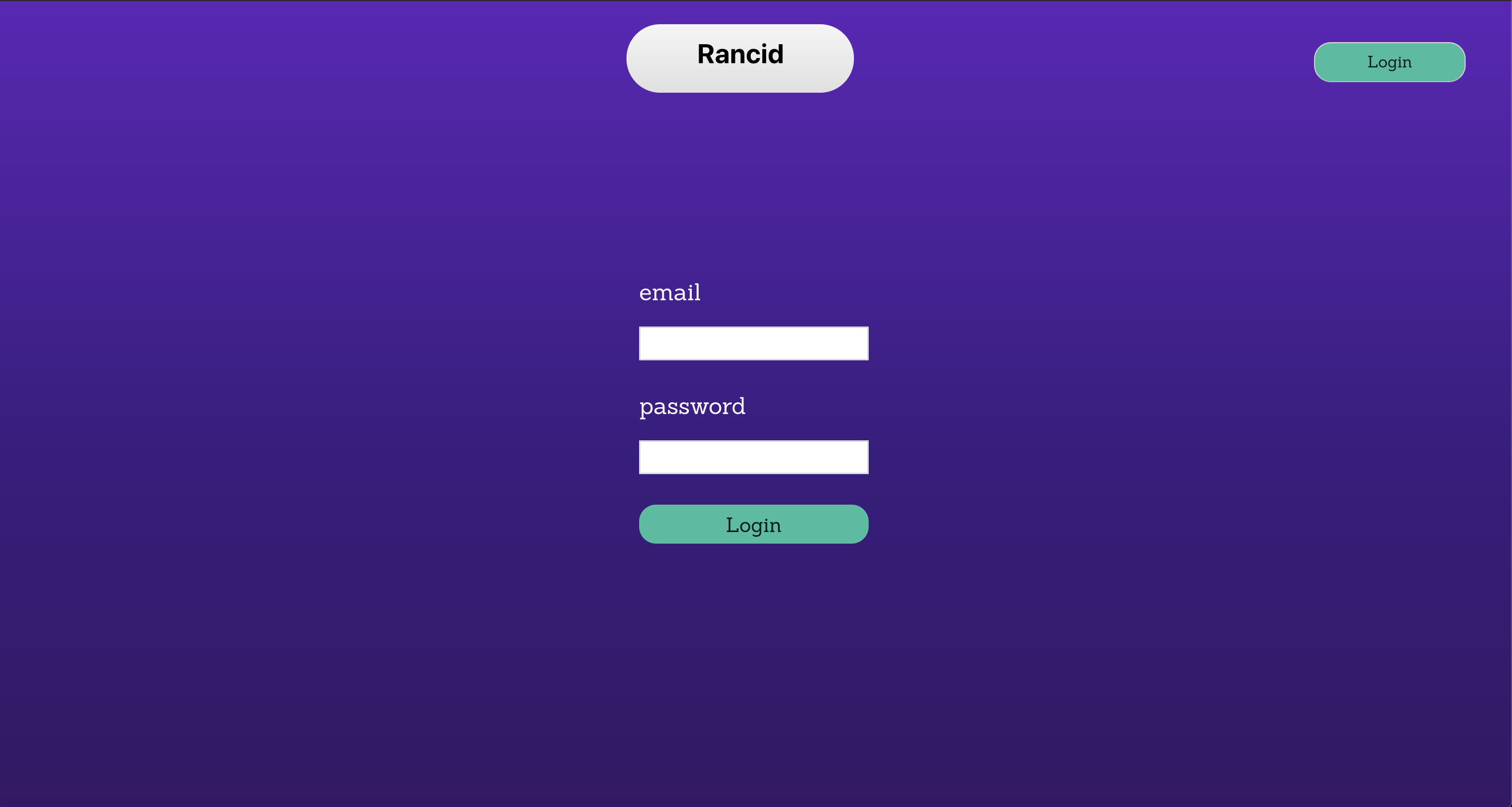 Login screen so a user can log in