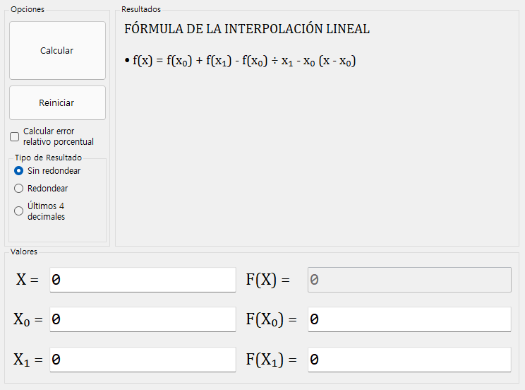 Interpolación menú