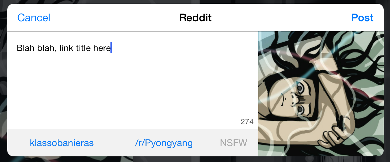 ShareToReddit UI