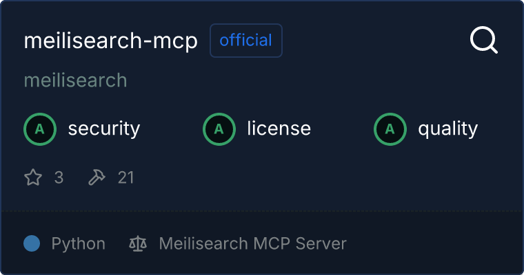 Meilisearch Server MCP server