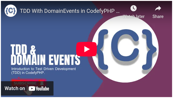 TDD With DomainEvents in CodefyPHP - ASMR With Mechanical Keyboard