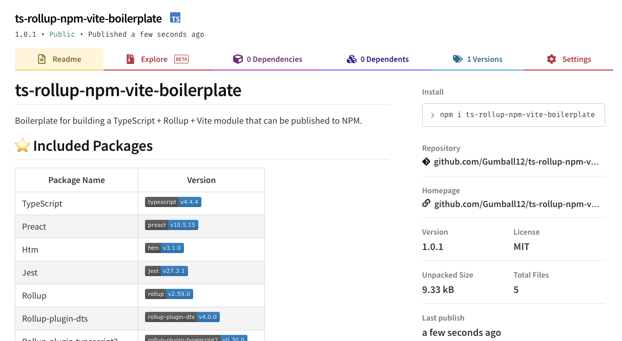 Published NPM Module