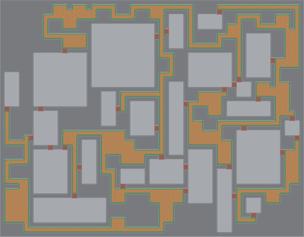 a generated mp with room tiles instead of walls