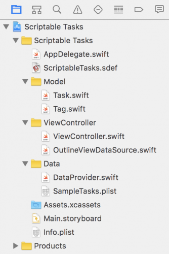 Making a mac app scriptable tutorial: Scriptable Tasks Project