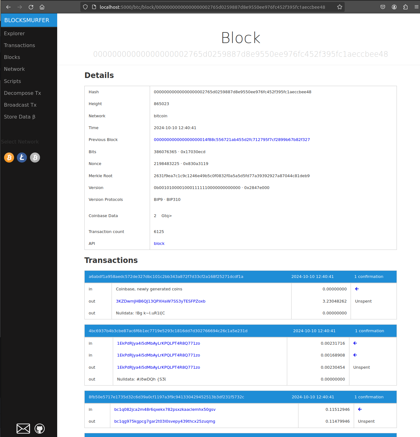 Analyse blocks - Run a bitcoin block explorer locally