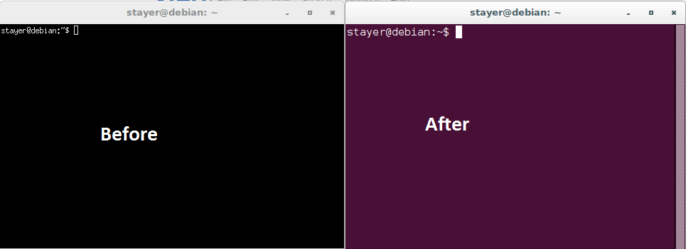 Before vs After xterm