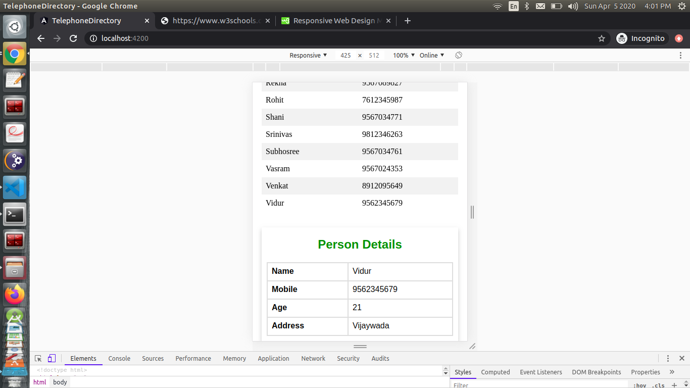 Firebase database view