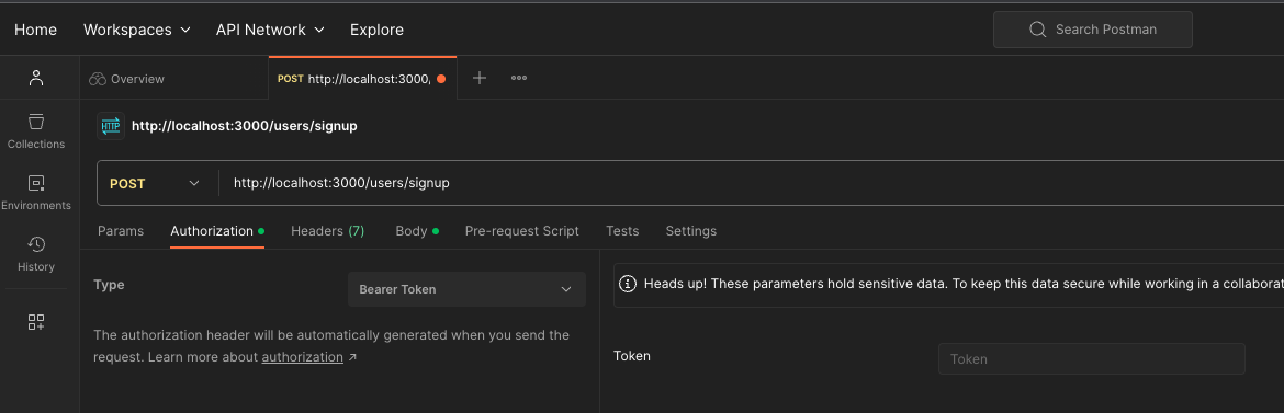 Authorization in Postman